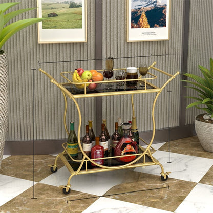 Mobile Service Trolley with Storage Shelves