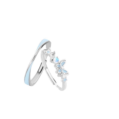 Möbius Luminous Butterfly Couple Ring