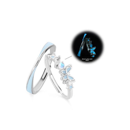 Möbius Luminous Butterfly Couple Ring