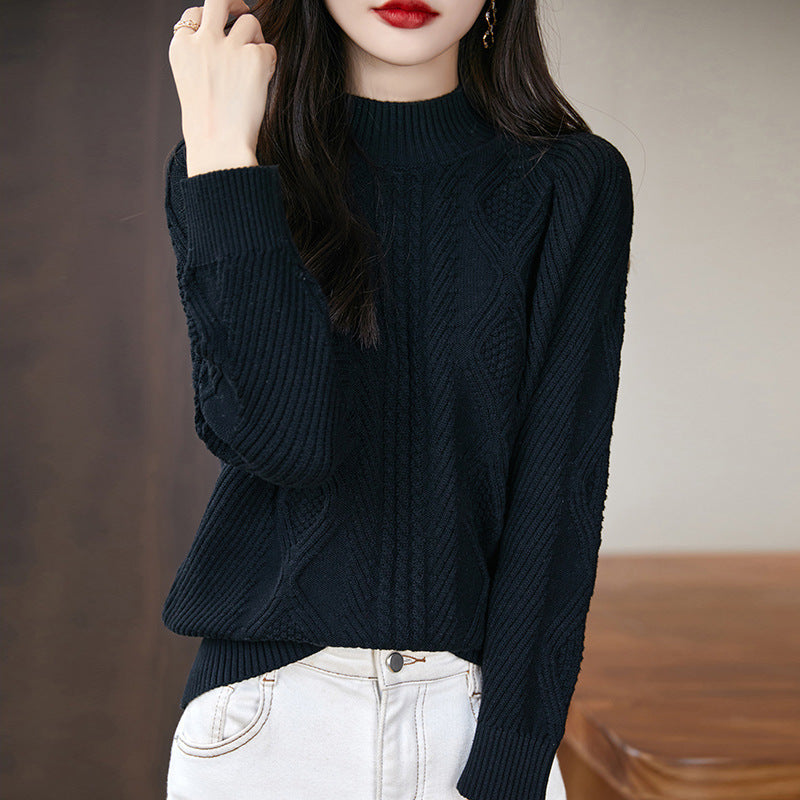 mock-neck sweater
