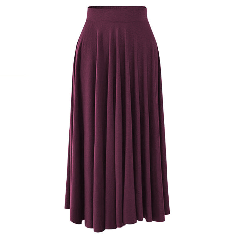 Modal Elastic Waist Pleated Midi Skirt