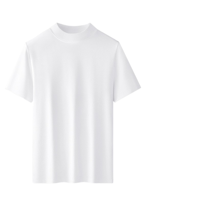 Modal Half High Collar Short Sleeve T-shirt