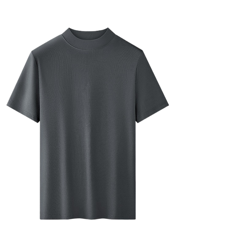 Modal Half High Collar Short Sleeve T-shirt