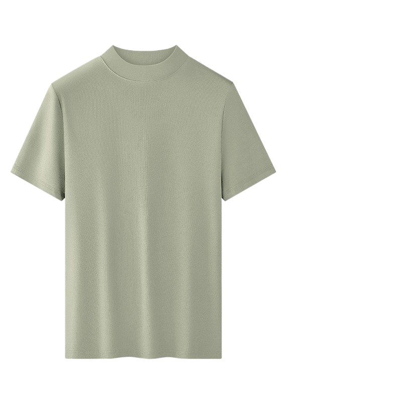 Modal Half High Collar Short Sleeve T-shirt