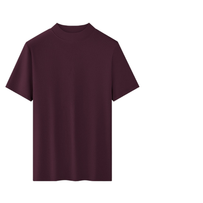Modal Half High Collar Short Sleeve T-shirt