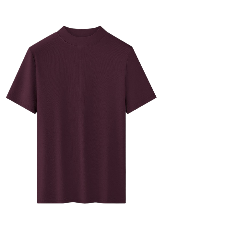 Modal Half High Collar Short Sleeve T-shirt