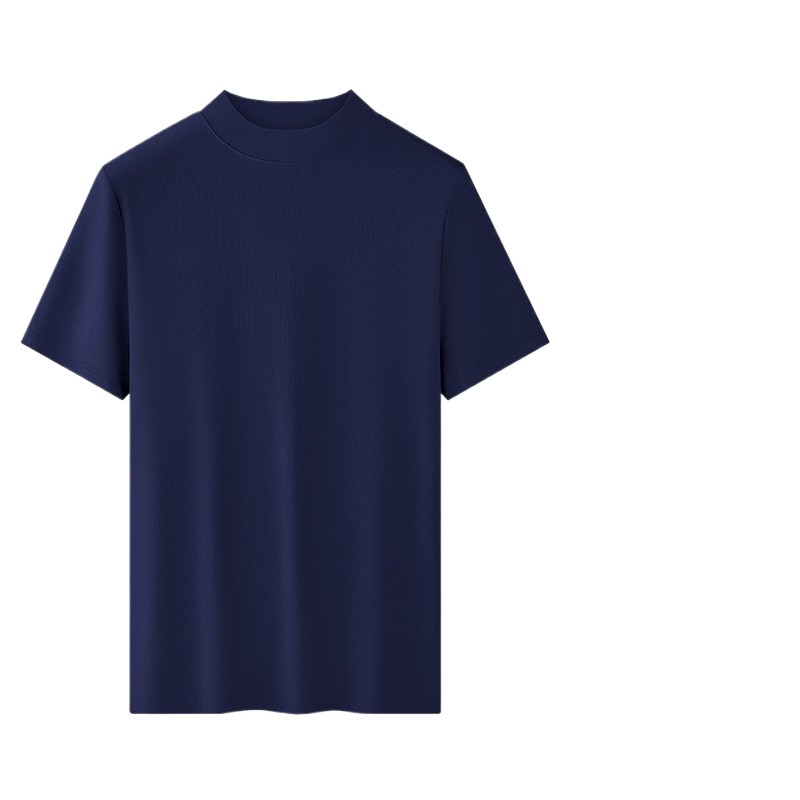 Modal Half High Collar Short Sleeve T-shirt