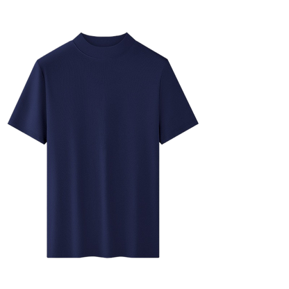 Modal Half High Collar Short Sleeve T-shirt