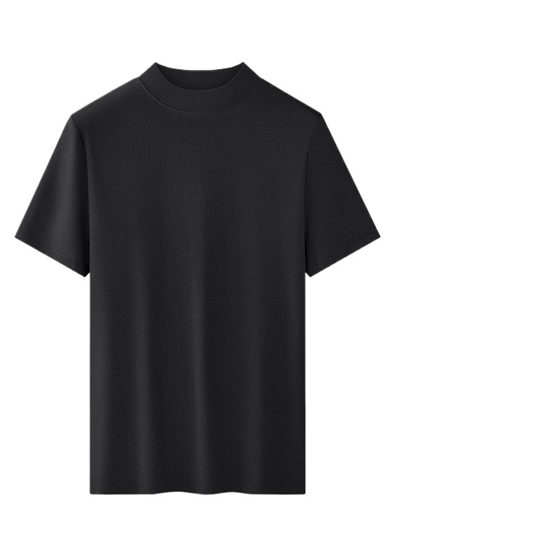 Modal Half High Collar Short Sleeve T-shirt