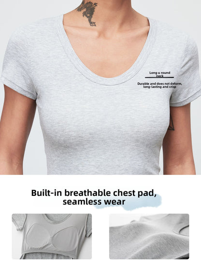 Modal Seamless T-Shirt with Chest Pads