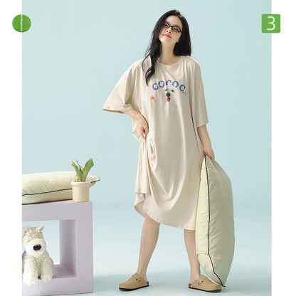 Modal Summer Nightgown Loose Home Dress