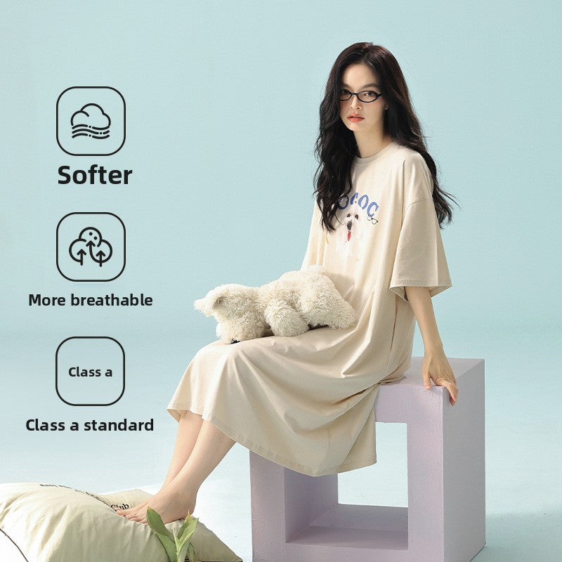 Modal Summer Nightgown Loose Home Dress