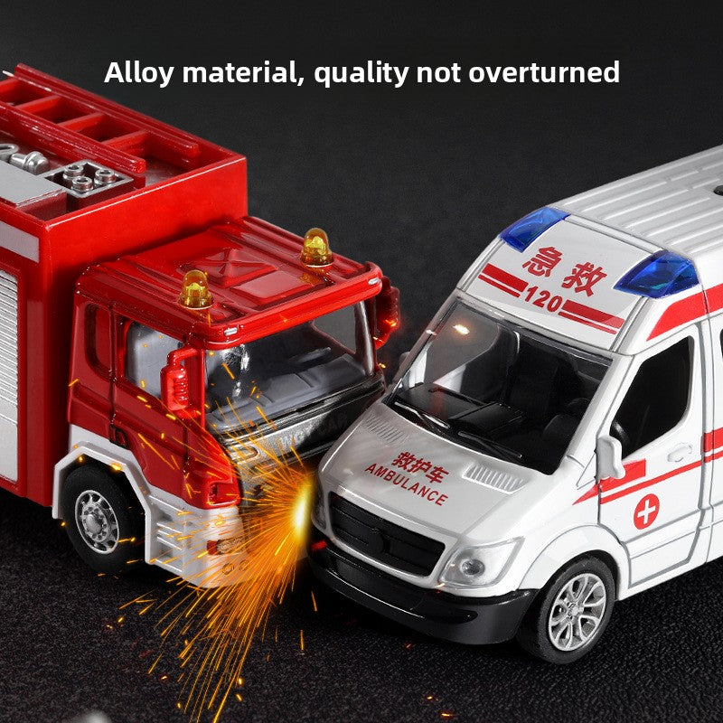 Model of children's alloy fire and urban rescue vehicle