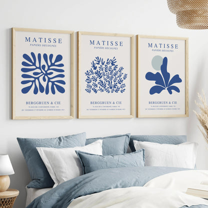 Modern Abstract Blue Floral Canvas Painting