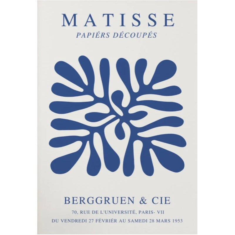 Modern Abstract Blue Floral Canvas Painting