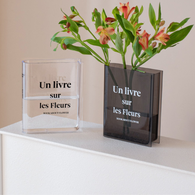 Modern Acrylic Book Shape Flower Vase