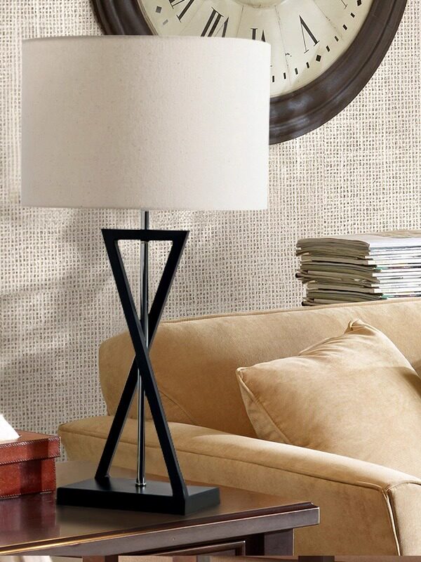 Modern American Style Iron Table and Floor Lamp