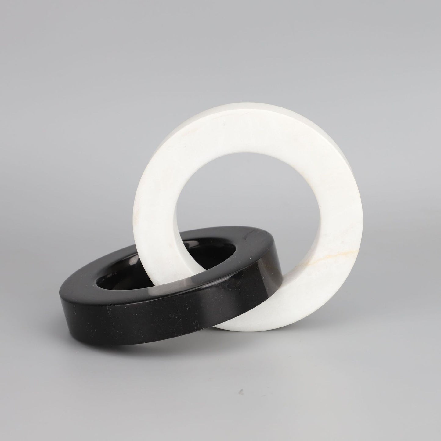 Modern Black White Marble Ring Decor