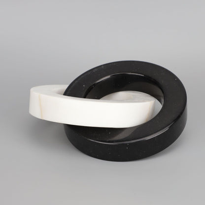 Modern Black White Marble Ring Decor