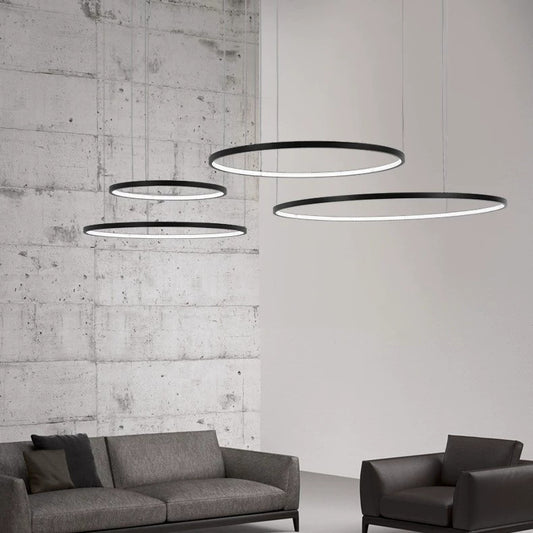 Modern Circular LED Chandelier with Smart Control