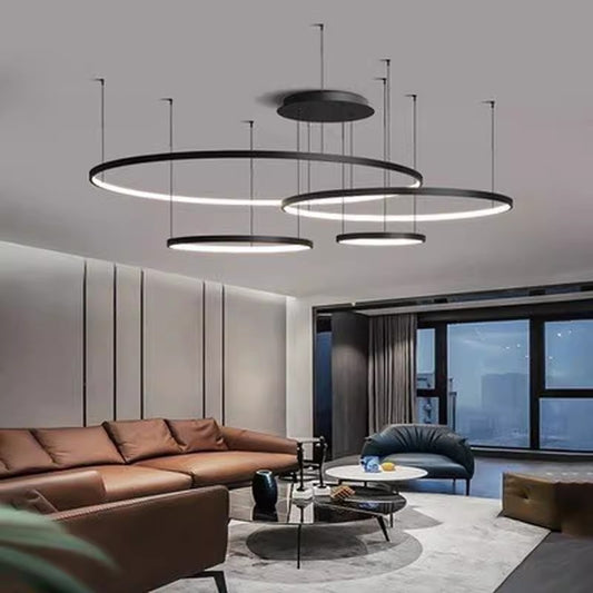 Modern Circular LED Chandelier with Smart Control