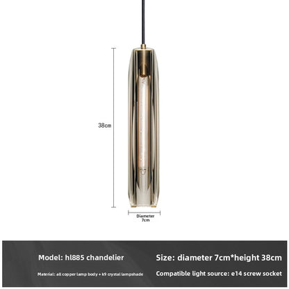 Modern Copper Crystal Chandelier