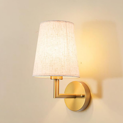 Modern Copper LED Wall Lamp with Cloth Shade