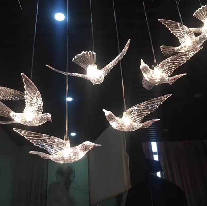 Modern Crystal Bird Chandelier