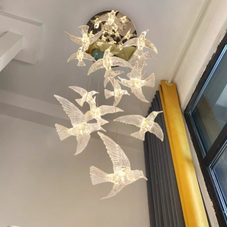 Modern Crystal Bird Chandelier