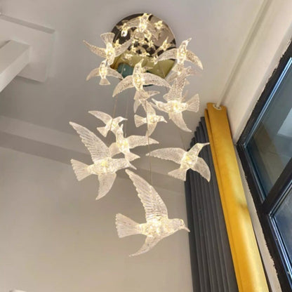 Modern Crystal Bird Chandelier