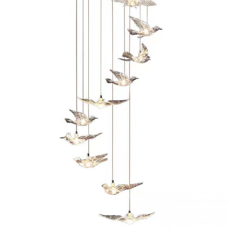 Modern Crystal Bird Chandelier