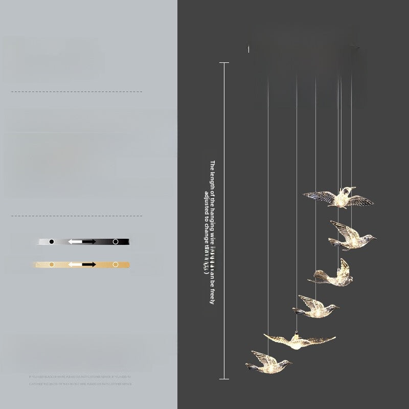 Modern Crystal Bird Chandelier
