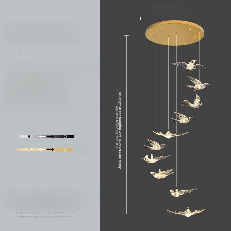 Modern Crystal Bird Chandelier