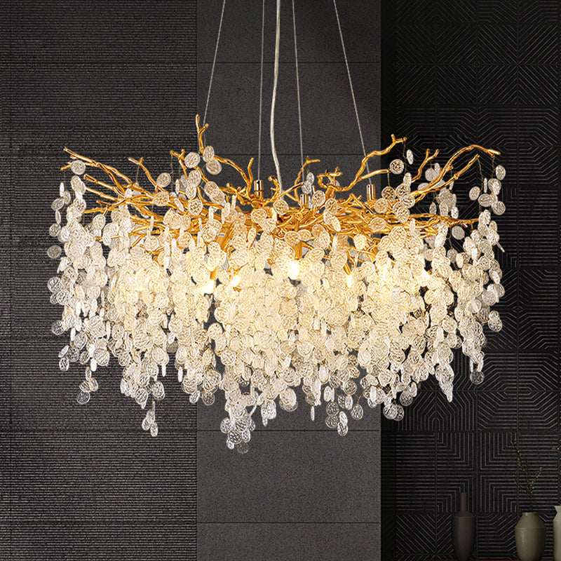 Modern Crystal Branch Chandelier for Living Room and Restaurant