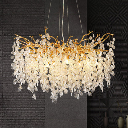 Modern Crystal Branch Chandelier for Living Room and Restaurant