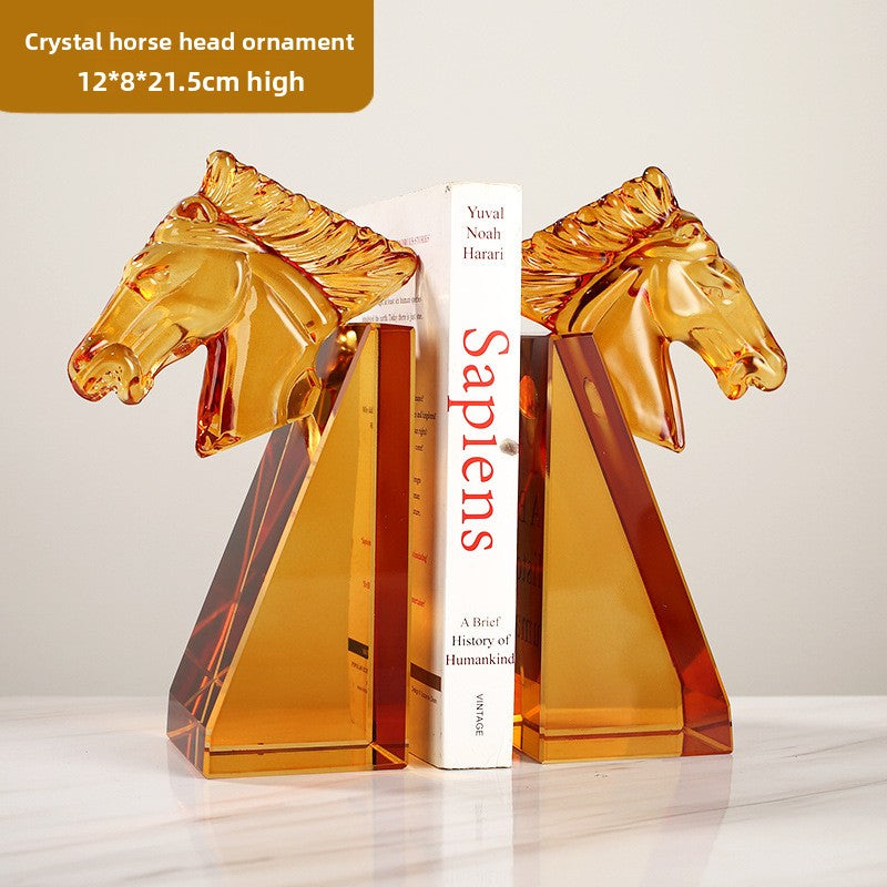 Modern Crystal Horse Head Home Decor Art Piece
