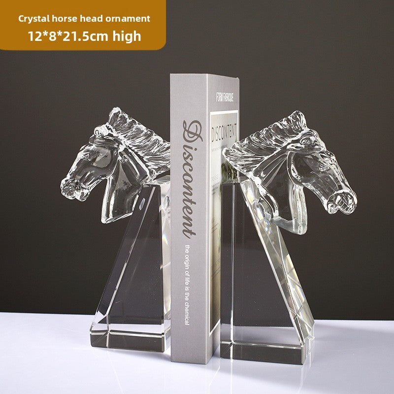Modern Crystal Horse Head Home Decor Art Piece