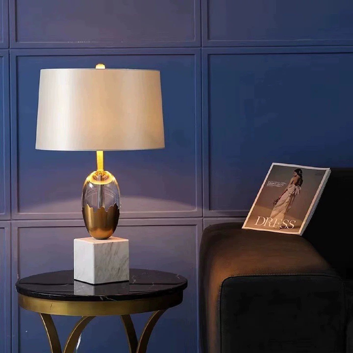Modern Crystal Table Lamp with Three-Color Lighting