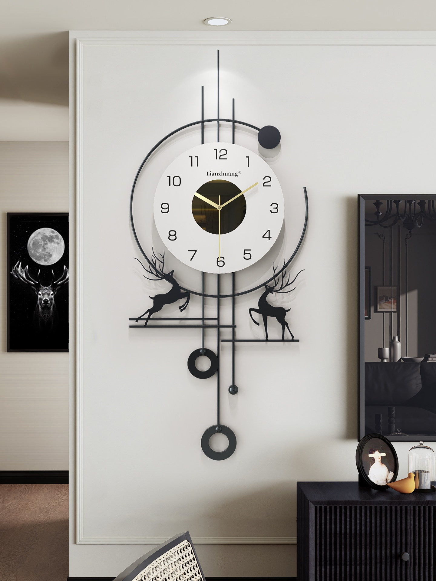Modern Deer Wall Clock