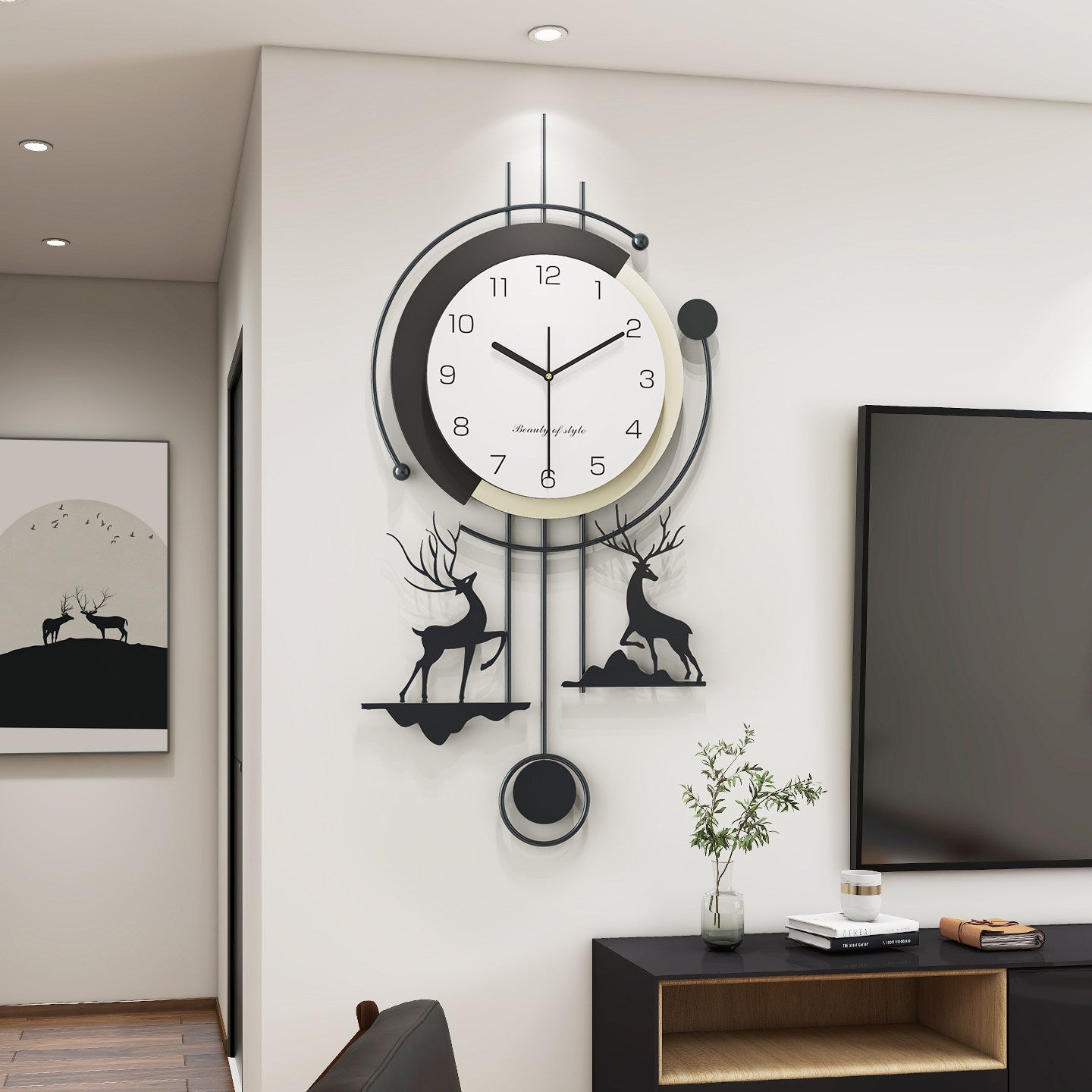 Modern Deer Wall Clock