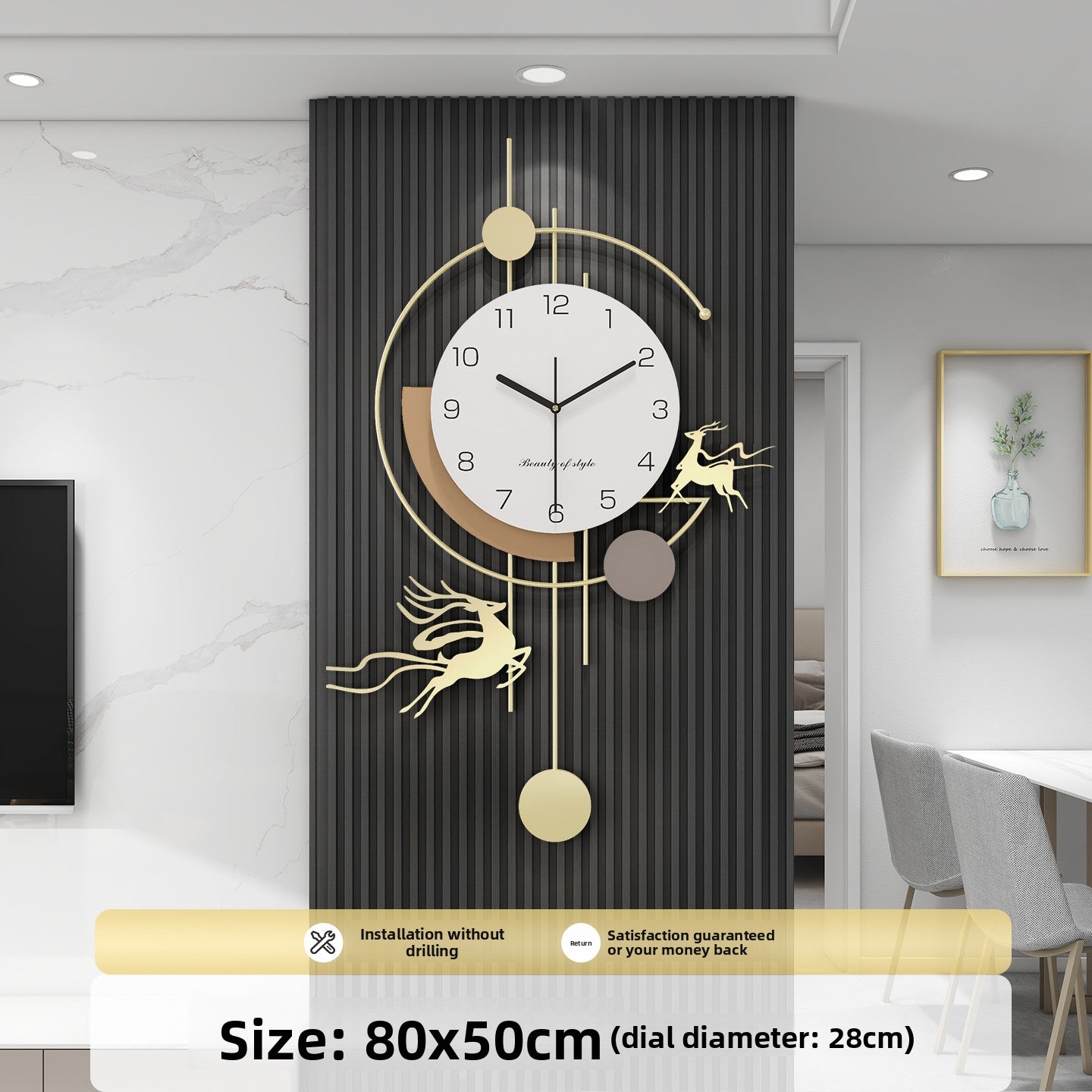 Modern Deer Wall Clock