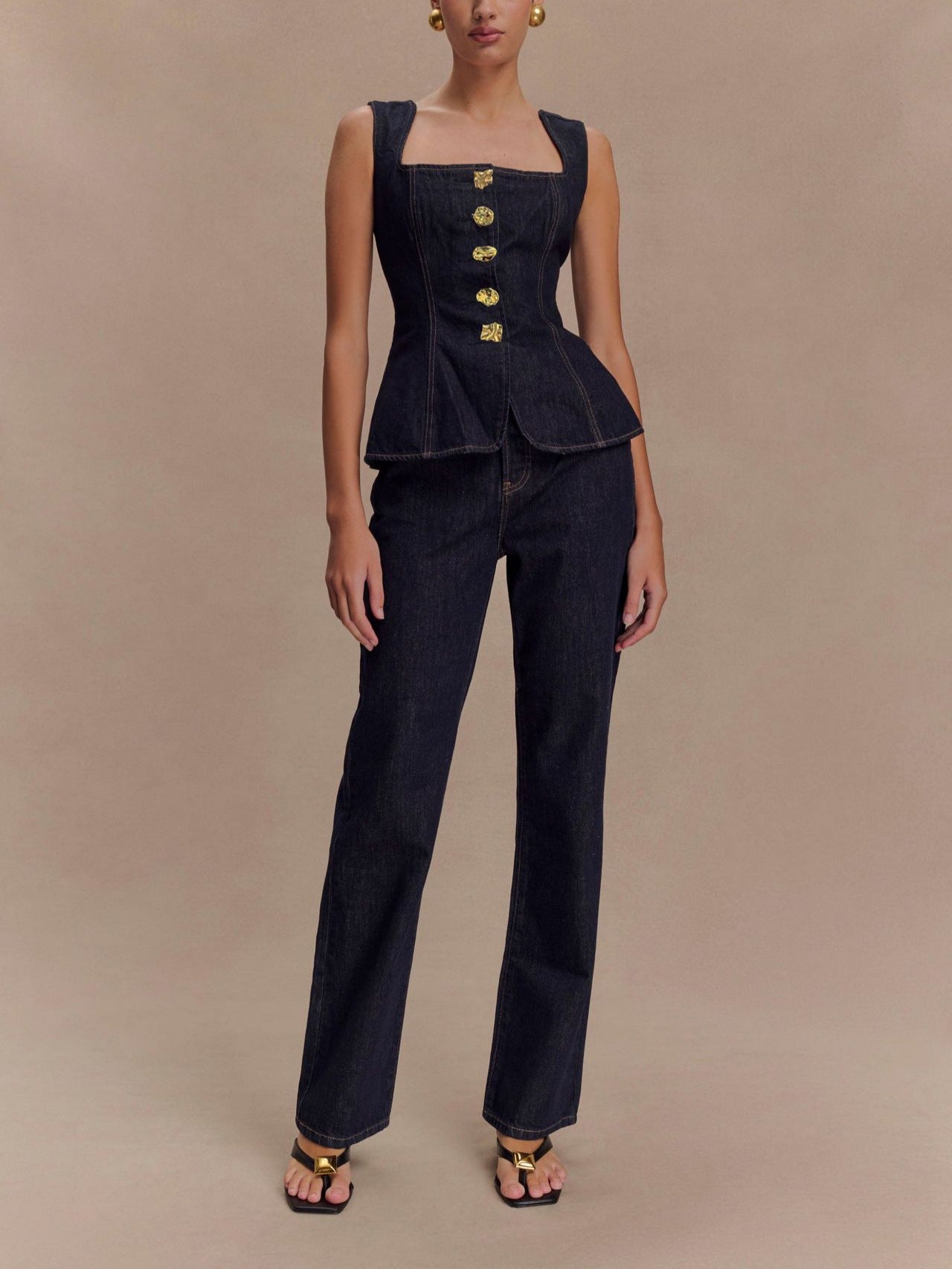 Modern Denim Jacket and Pants Set