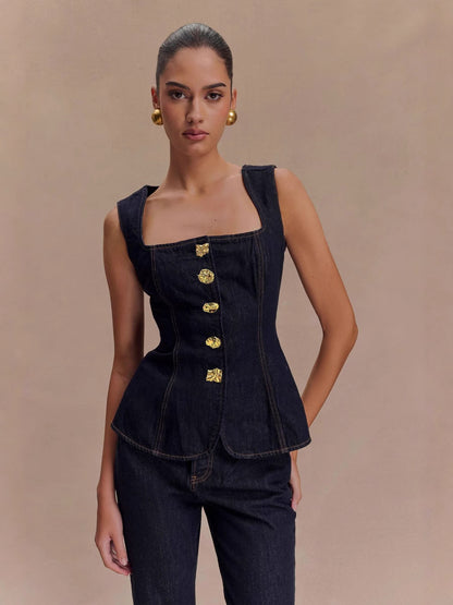 Modern Denim Jacket and Pants Set