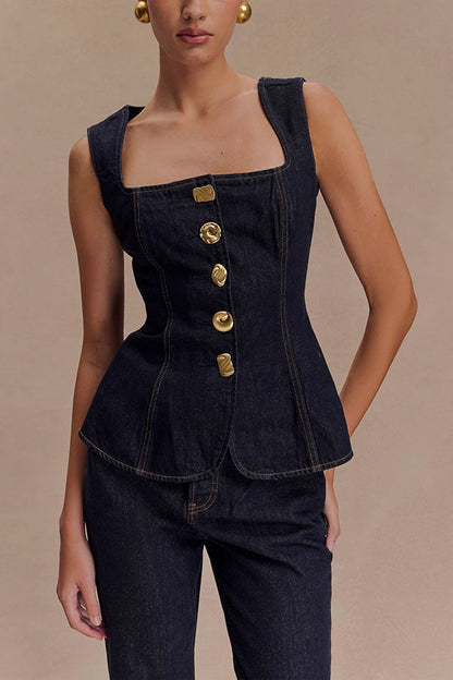 Modern Denim Jacket and Pants Set