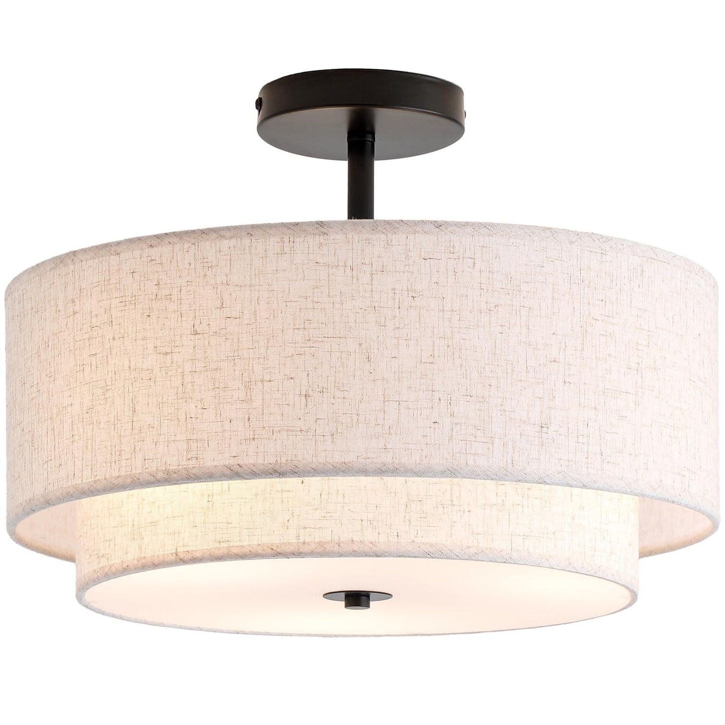 Modern Fabric Linen Ceiling Light for Living Room Bedroom