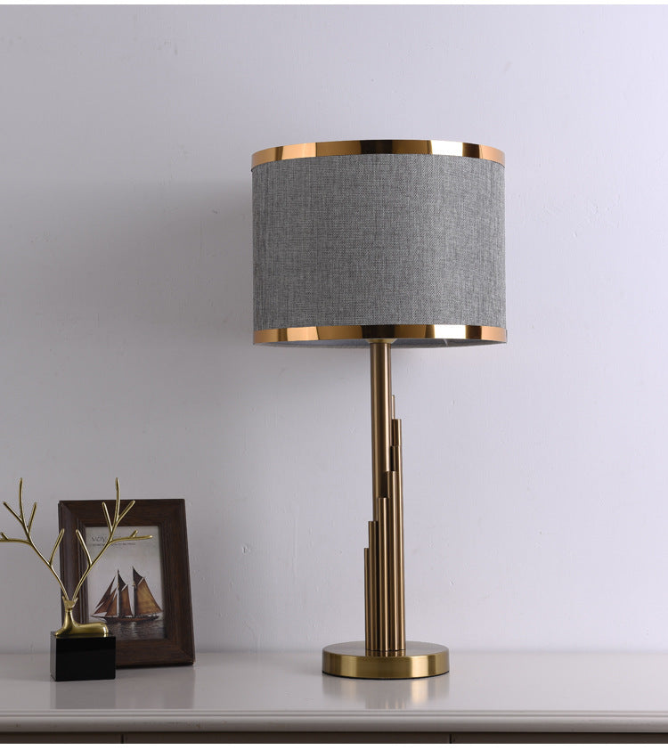 Modern Fabric Table Lamp with Metal Base
