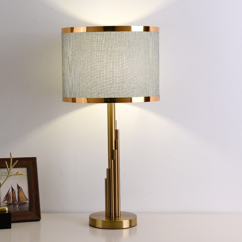 Modern Fabric Table Lamp with Metal Base