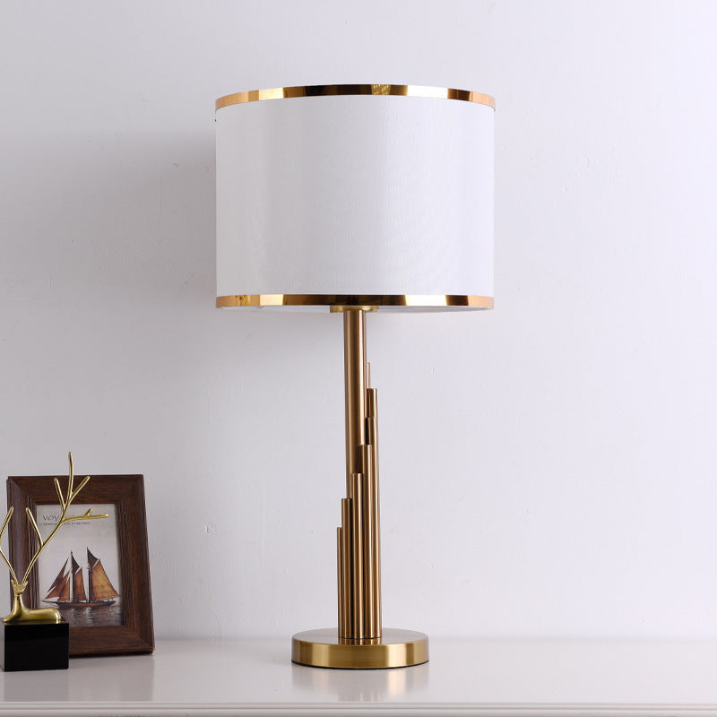 Modern Fabric Table Lamp with Metal Base