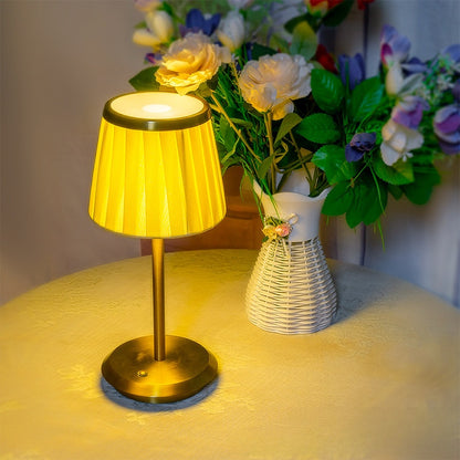 Modern Floor Lamp with Pleated Fabric Shade and Touch Control