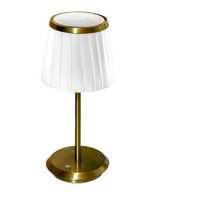 Modern Floor Lamp with Pleated Fabric Shade and Touch Control